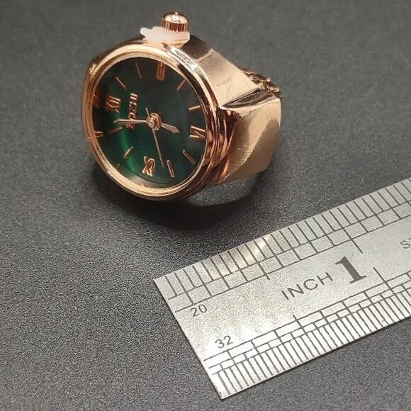 Ring Watch Rose Gold Green Men's Women's VTG BOHO Valentine's Birthday Gift NEW!